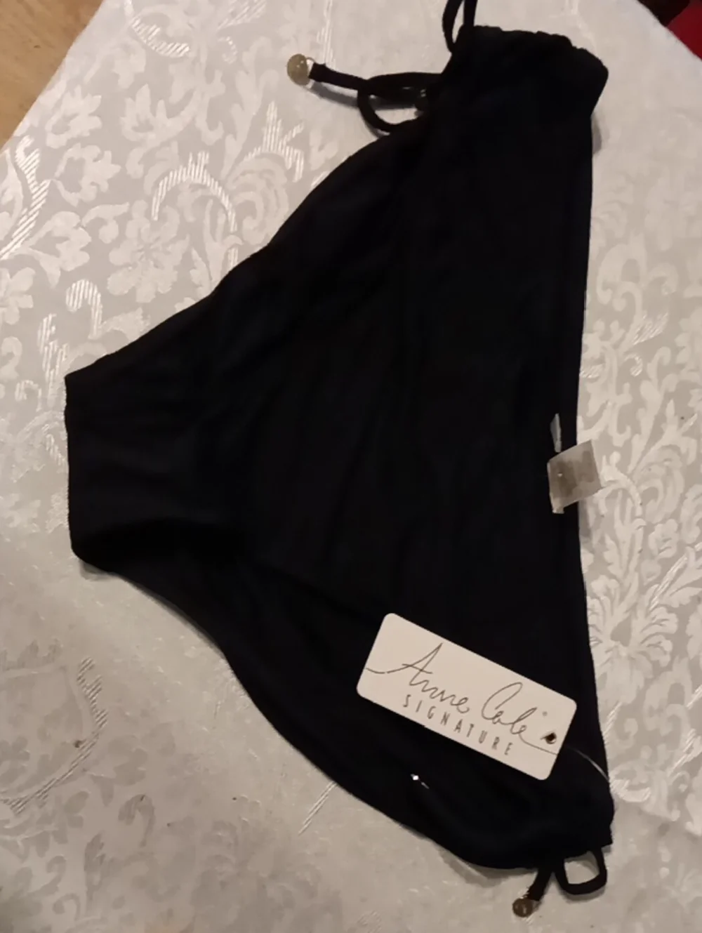 Anne Cole Black Tie-Side Bikini Bottom